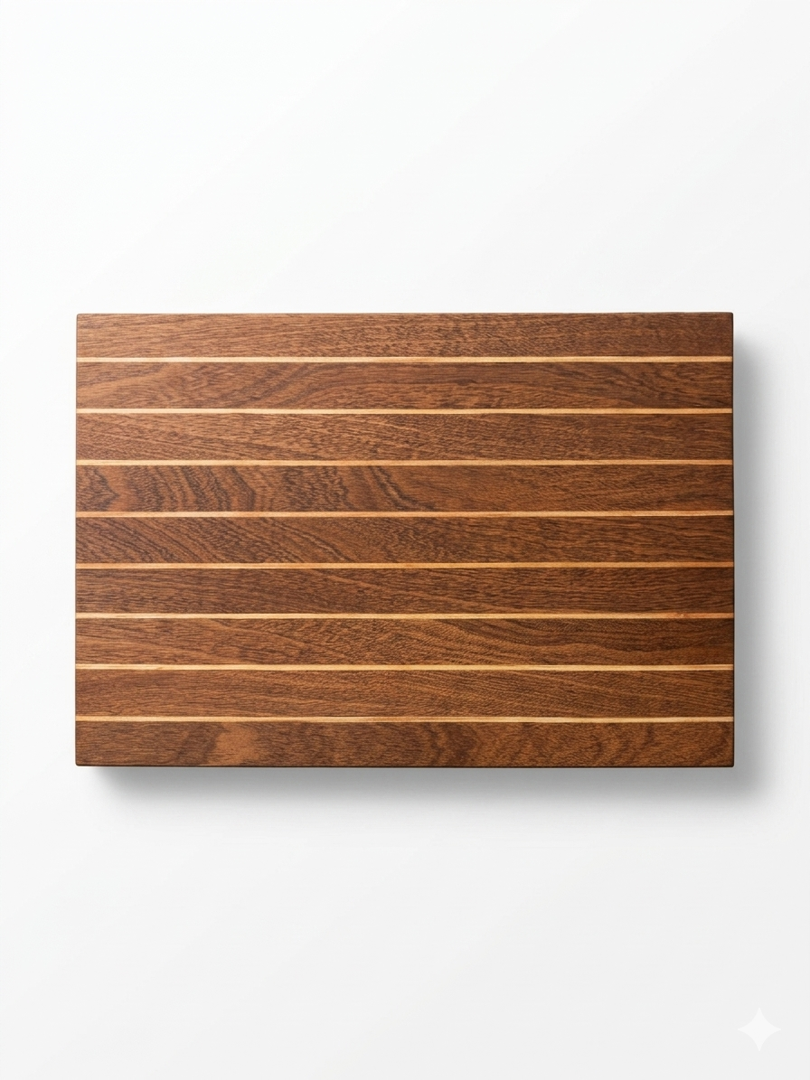 Boat Deck — mahogany and maple cutting board