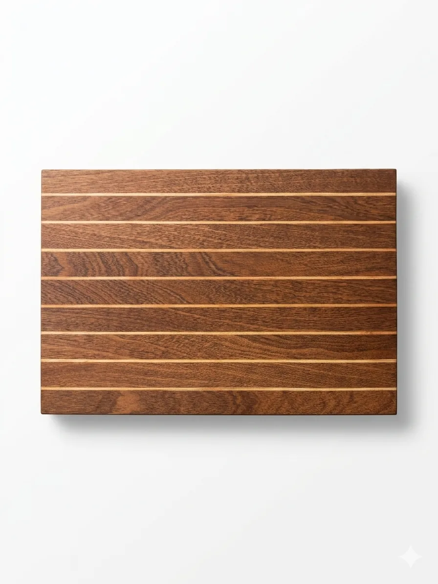 Boat Deck — mahogany and maple cutting board